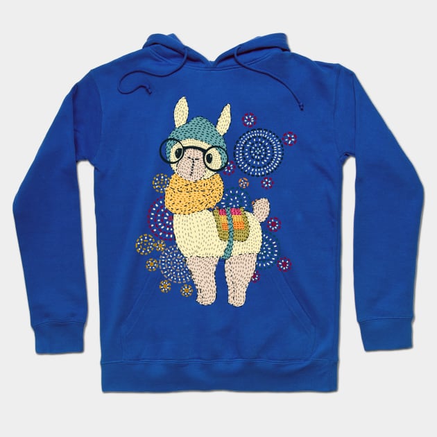 Cute dotted llama Hoodie by Mimie20